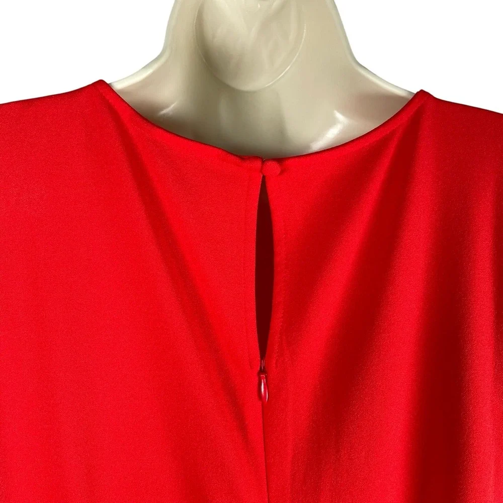 Du Jour Jumpsuit Womens Medium‎ Red Tie Front Cropped Wide Leg Sleeveless - Picture 6 of 8